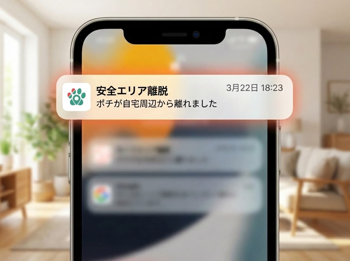 安全エリアの外に出たら通知