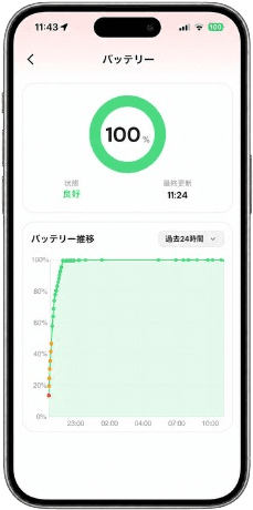 バッテリー検知